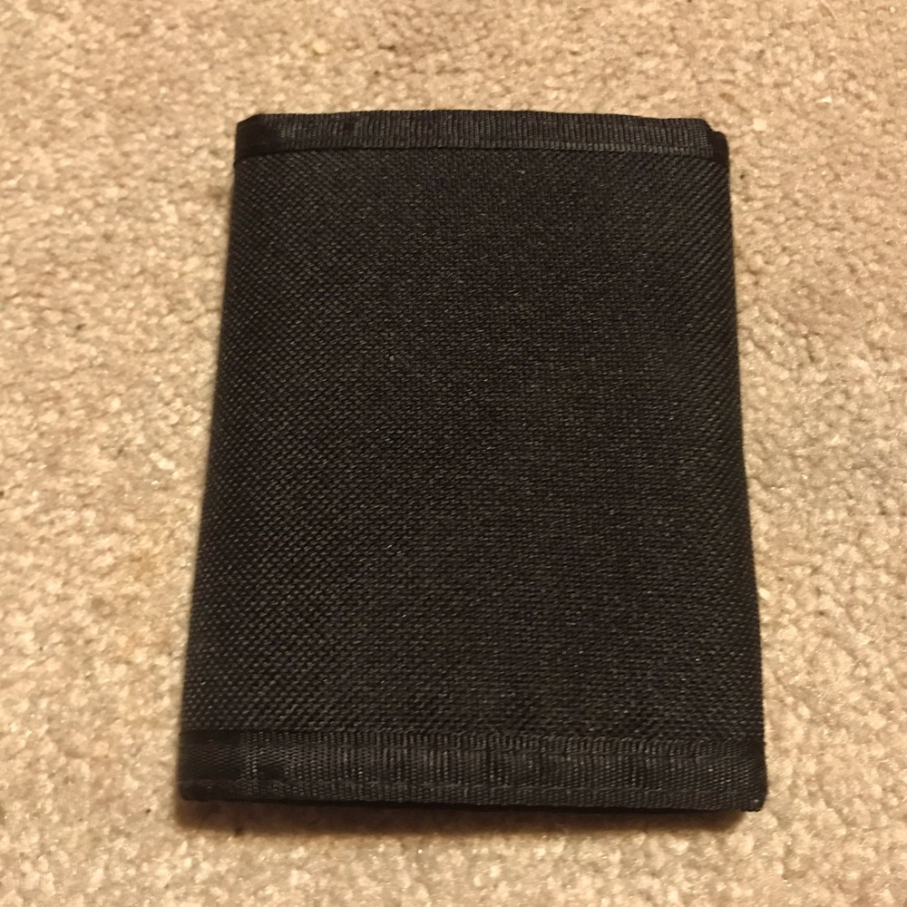 Black Nylon Velcro Trifold Wallet